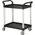 Ruxxac® Tischwagen mit zwei Ablageflächen und vier Rollen, schwarz und silber