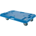Blauer Transportroller mit Polyurethanrollen, Tragfähigkeit 150 kg, Maße 600 x 400 mm, Ladehöhe 123 mm