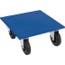 Transportroller ESB Rolldolly mit blauer Plattform, Vollgummi-Räder, 600 x 600 mm, Tragfähigkeit 750 kg