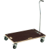 Transportroller Swift mit brauner Holzplatte und Metallgriff, vier Lenkrollen
