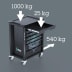 Wera Werkstattwagen 9700 Tool Rebel schwarz mit 7 Schubladen und Werkzeugbelastung 1000 kg oben, 25 kg Schublade, 540 kg unten