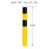 Rammschutzpoller WACHTWERK X® aus Stahl - Stärke M Ø 90 mm-13423-j1w4np-1788954349827
