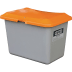 Streugutbehälter 200 Liter aus GFK mit orangefarbenem Deckel ohne Entnahmeöffnung von CEMO
