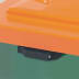 Streugutbehälter aus HD-PE mit orangefarbenem Deckel ohne Entnahmerutsche von CRAEMER