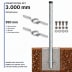 3000 mm Rohrpfosten Komplett-Set mit 60,3 mm Rohrpfosten, 2 x 350 mm Rohrschellen, Schrauben, Muttern und Unterlegscheiben, verzinkter Stahlpfosten im Erdreich montiert