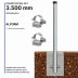 3500 mm Rohrpfosten Komplett-Set mit 60,3 mm Rohrpfosten und 2 Alform-Klemmschellen, verzinkter Stahlpfosten im Betonfundament